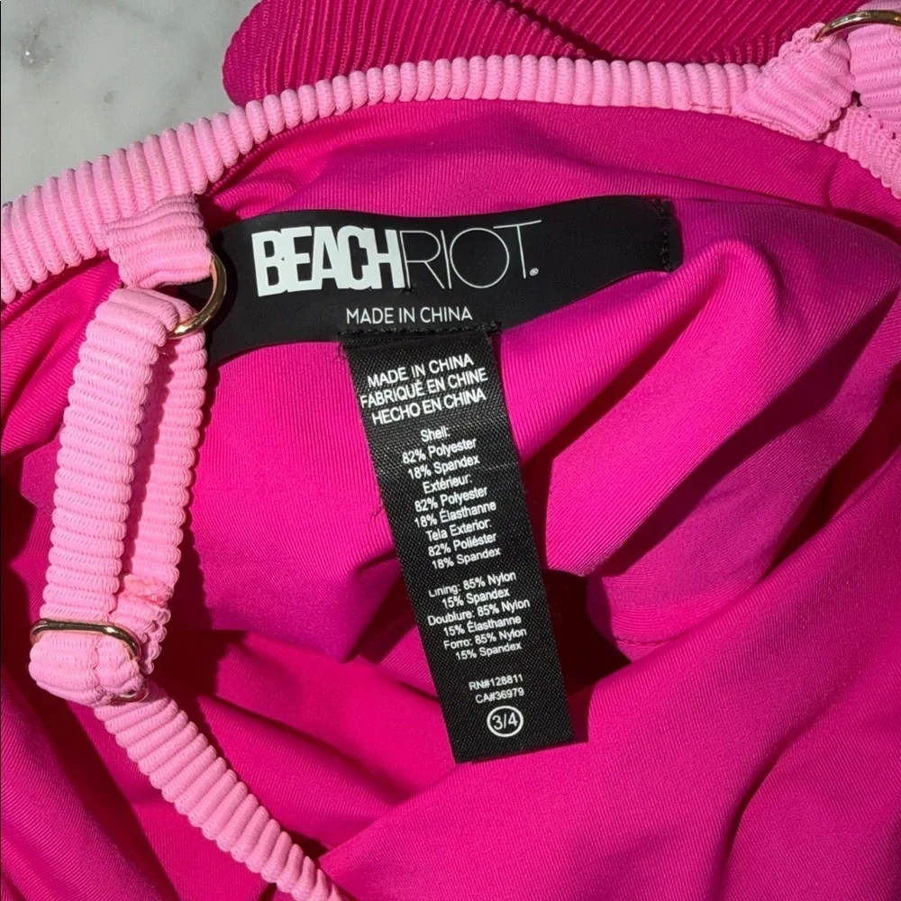 Beach Riot Little Jessa One Piece Raspberry Colorblock 3/4Y